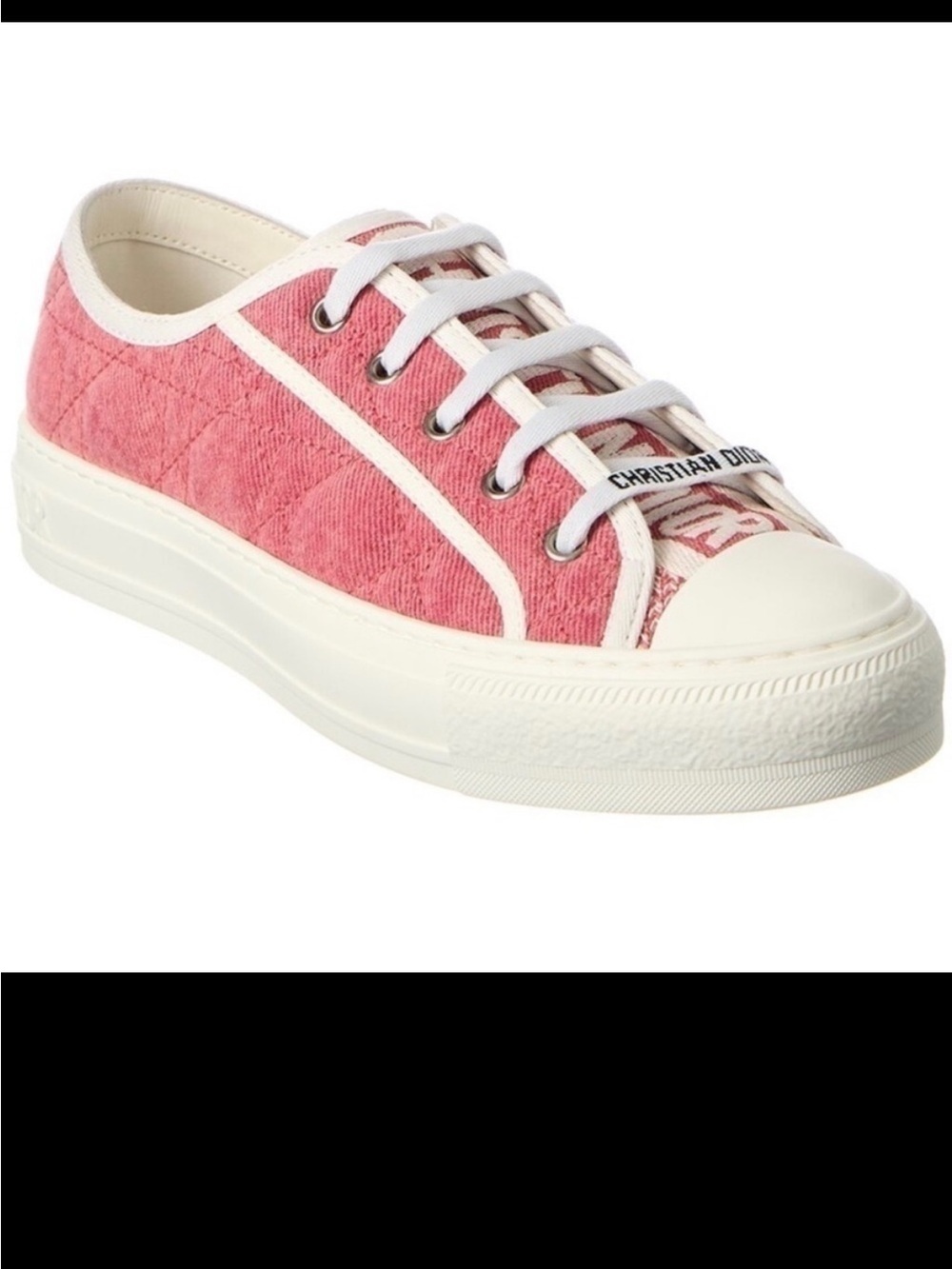 Size 9.5 Christian Dior Walk'n'Dior Canvas Sneakers Pink